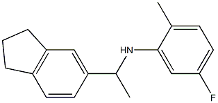 N-[1-(2,3-dihydro-1H-inden-5-yl)ethyl]-5-fluoro-2-methylaniline Struktur