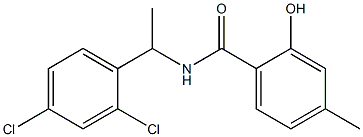 N-[1-(2,4-dichlorophenyl)ethyl]-2-hydroxy-4-methylbenzamide Struktur