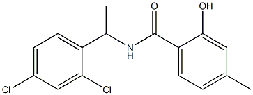 N-[1-(2,4-dichlorophenyl)ethyl]-2-hydroxy-4-methylbenzamide 结构式