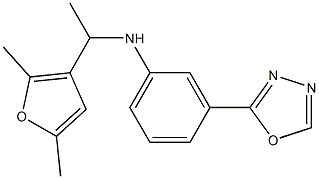N-[1-(2,5-dimethylfuran-3-yl)ethyl]-3-(1,3,4-oxadiazol-2-yl)aniline Structure