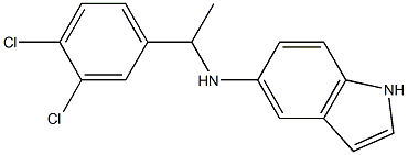 N-[1-(3,4-dichlorophenyl)ethyl]-1H-indol-5-amine,,结构式