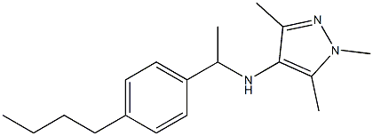 N-[1-(4-butylphenyl)ethyl]-1,3,5-trimethyl-1H-pyrazol-4-amine 结构式