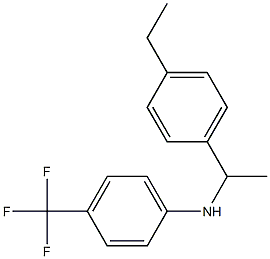 N-[1-(4-ethylphenyl)ethyl]-4-(trifluoromethyl)aniline 化学構造式