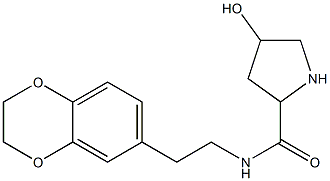N-[2-(2,3-dihydro-1,4-benzodioxin-6-yl)ethyl]-4-hydroxypyrrolidine-2-carboxamide 化学構造式