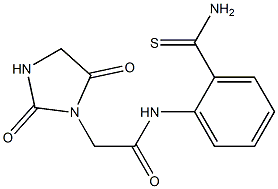 N-[2-(aminocarbonothioyl)phenyl]-2-(2,5-dioxoimidazolidin-1-yl)acetamide 化学構造式