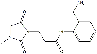 N-[2-(aminomethyl)phenyl]-3-(3-methyl-2,5-dioxoimidazolidin-1-yl)propanamide,,结构式