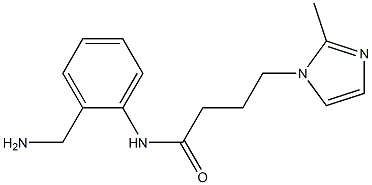 N-[2-(aminomethyl)phenyl]-4-(2-methyl-1H-imidazol-1-yl)butanamide 化学構造式