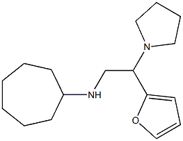 N-[2-(furan-2-yl)-2-(pyrrolidin-1-yl)ethyl]cycloheptanamine 化学構造式