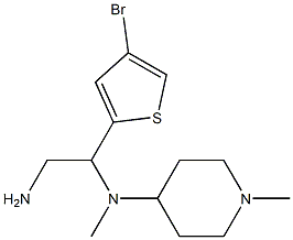 N-[2-amino-1-(4-bromothiophen-2-yl)ethyl]-N,1-dimethylpiperidin-4-amine 化学構造式