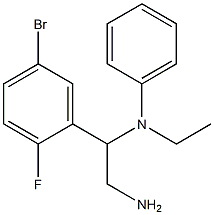 N-[2-amino-1-(5-bromo-2-fluorophenyl)ethyl]-N-ethylaniline 结构式