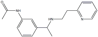 N-[3-(1-{[2-(pyridin-2-yl)ethyl]amino}ethyl)phenyl]acetamide Struktur