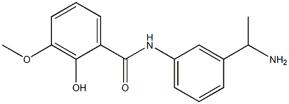 N-[3-(1-aminoethyl)phenyl]-2-hydroxy-3-methoxybenzamide 化学構造式