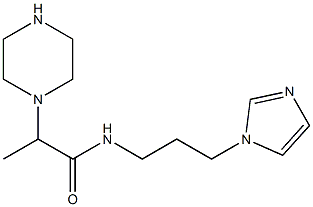 N-[3-(1H-imidazol-1-yl)propyl]-2-(piperazin-1-yl)propanamide 化学構造式