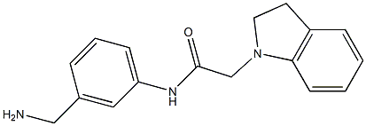 N-[3-(aminomethyl)phenyl]-2-(2,3-dihydro-1H-indol-1-yl)acetamide 化学構造式