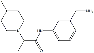 N-[3-(aminomethyl)phenyl]-2-(4-methylpiperidin-1-yl)propanamide Structure