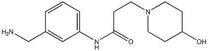 N-[3-(aminomethyl)phenyl]-3-(4-hydroxypiperidin-1-yl)propanamide 化学構造式