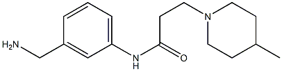 N-[3-(aminomethyl)phenyl]-3-(4-methylpiperidin-1-yl)propanamide Structure