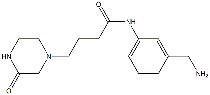 N-[3-(aminomethyl)phenyl]-4-(3-oxopiperazin-1-yl)butanamide Structure