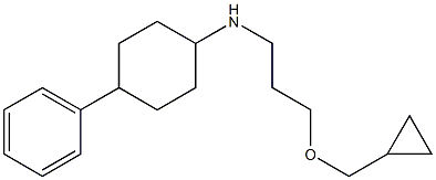 N-[3-(cyclopropylmethoxy)propyl]-4-phenylcyclohexan-1-amine 化学構造式