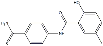 N-[4-(aminocarbonothioyl)phenyl]-2-hydroxy-5-methylbenzamide Structure