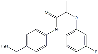 N-[4-(aminomethyl)phenyl]-2-(3-fluorophenoxy)propanamide 化学構造式