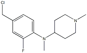 N-[4-(chloromethyl)-2-fluorophenyl]-N,1-dimethylpiperidin-4-amine 结构式