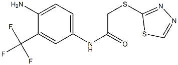 N-[4-amino-3-(trifluoromethyl)phenyl]-2-(1,3,4-thiadiazol-2-ylsulfanyl)acetamide Struktur