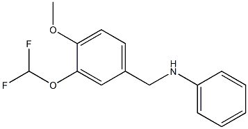 N-{[3-(difluoromethoxy)-4-methoxyphenyl]methyl}aniline Structure