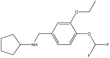 N-{[4-(difluoromethoxy)-3-ethoxyphenyl]methyl}cyclopentanamine,,结构式