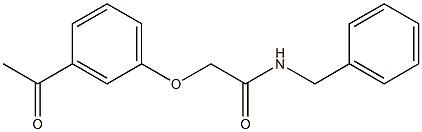 N-benzyl-2-(3-acetylphenoxy)acetamide 化学構造式