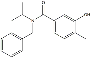 N-benzyl-3-hydroxy-4-methyl-N-(propan-2-yl)benzamide 化学構造式