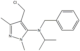 N-benzyl-4-(chloromethyl)-1,3-dimethyl-N-(propan-2-yl)-1H-pyrazol-5-amine Struktur