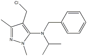 N-benzyl-4-(chloromethyl)-1,3-dimethyl-N-(propan-2-yl)-1H-pyrazol-5-amine 化学構造式