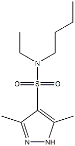 N-butyl-N-ethyl-3,5-dimethyl-1H-pyrazole-4-sulfonamide 化学構造式