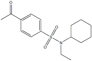 N-cyclohexyl-4-acetyl-N-ethylbenzene-1-sulfonamide 结构式