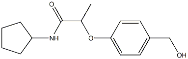 N-cyclopentyl-2-[4-(hydroxymethyl)phenoxy]propanamide,,结构式