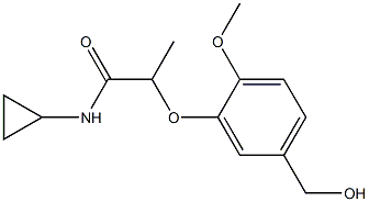 N-cyclopropyl-2-[5-(hydroxymethyl)-2-methoxyphenoxy]propanamide Struktur