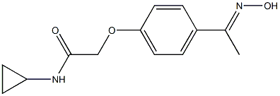 N-cyclopropyl-2-{4-[(1E)-N-hydroxyethanimidoyl]phenoxy}acetamide Struktur