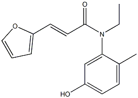 N-ethyl-3-(furan-2-yl)-N-(5-hydroxy-2-methylphenyl)prop-2-enamide 化学構造式