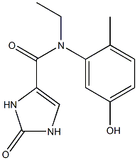N-ethyl-N-(5-hydroxy-2-methylphenyl)-2-oxo-2,3-dihydro-1H-imidazole-4-carboxamide 化学構造式
