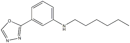 N-hexyl-3-(1,3,4-oxadiazol-2-yl)aniline Struktur