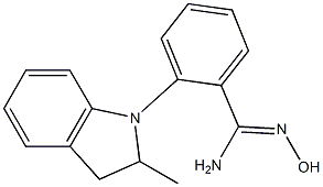 N'-hydroxy-2-(2-methyl-2,3-dihydro-1H-indol-1-yl)benzene-1-carboximidamide Struktur