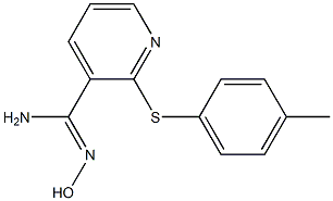 N'-hydroxy-2-[(4-methylphenyl)sulfanyl]pyridine-3-carboximidamide 化学構造式