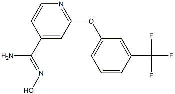 N'-hydroxy-2-[3-(trifluoromethyl)phenoxy]pyridine-4-carboximidamide 化学構造式