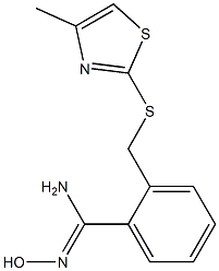 N'-hydroxy-2-{[(4-methyl-1,3-thiazol-2-yl)sulfanyl]methyl}benzene-1-carboximidamide Struktur