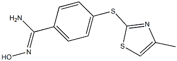 N'-hydroxy-4-[(4-methyl-1,3-thiazol-2-yl)sulfanyl]benzene-1-carboximidamide 化学構造式