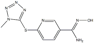 N'-hydroxy-6-[(1-methyl-1H-1,2,3,4-tetrazol-5-yl)sulfanyl]pyridine-3-carboximidamide 化学構造式