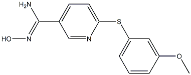N'-hydroxy-6-[(3-methoxyphenyl)sulfanyl]pyridine-3-carboximidamide,,结构式