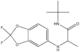 N-tert-butyl-2-[(2,2-difluoro-2H-1,3-benzodioxol-5-yl)amino]propanamide,,结构式