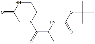 tert-butyl 1-methyl-2-oxo-2-(3-oxopiperazin-1-yl)ethylcarbamate,,结构式